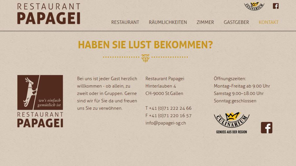 Restaurant Papagei Pensionat St. Gallen Exteriör bild